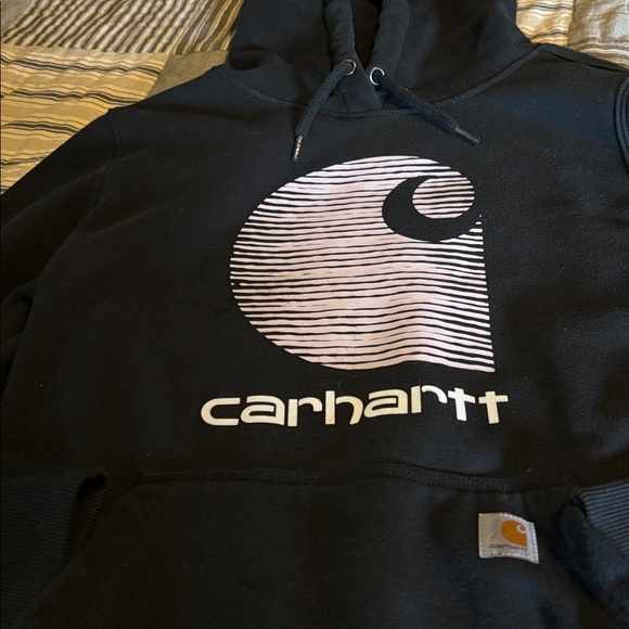 Carhartt Black Pullover Sweatshirt with White Logo - Picture 3 of 6
